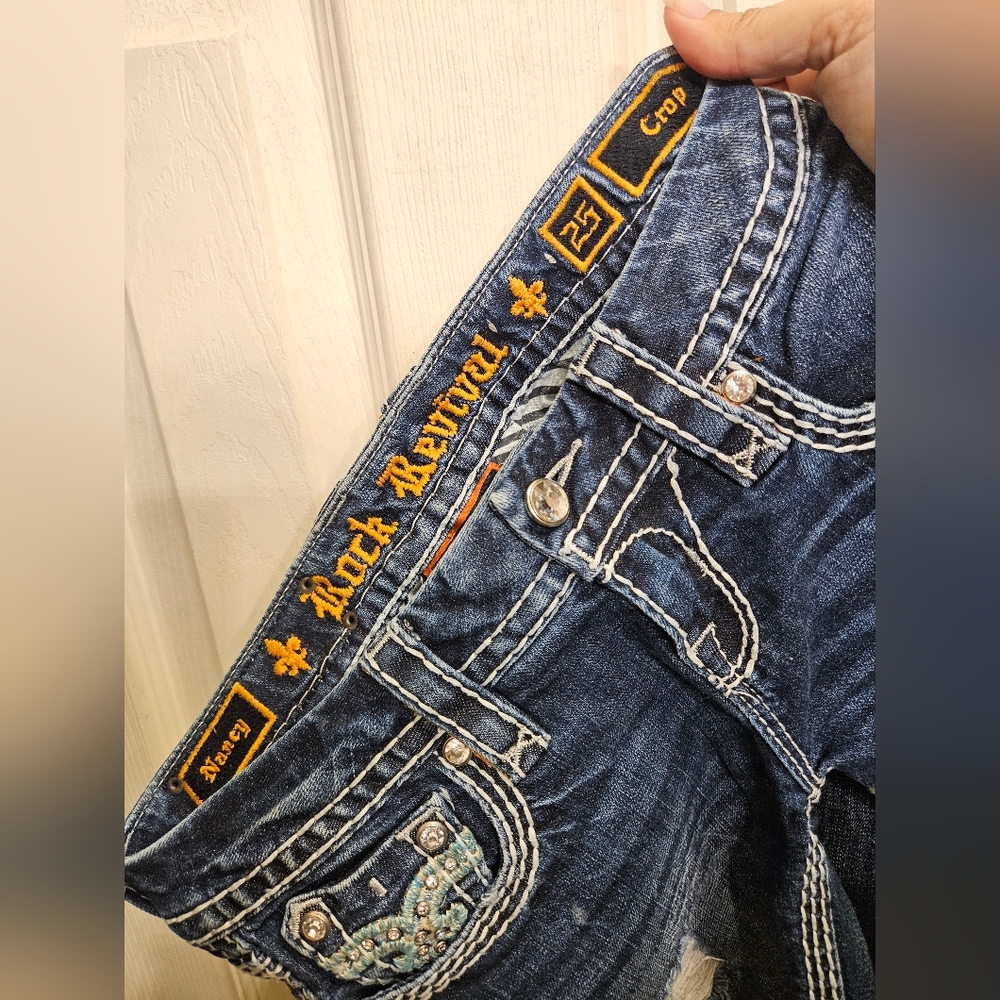 Rock revival nancy crop jeans Capris womens size 25 - Picture 2 of 9